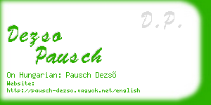 dezso pausch business card