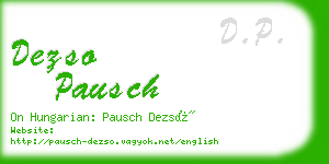 dezso pausch business card